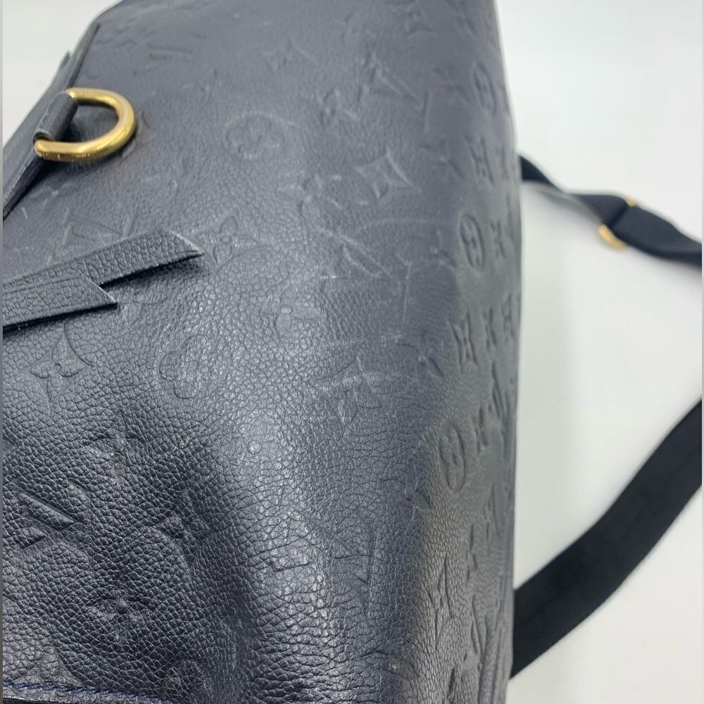 Auth Louis Vuitton Large Lumineuse PM Monogram Navy Blue Leather Tote Preloved - Picture 6 of 16